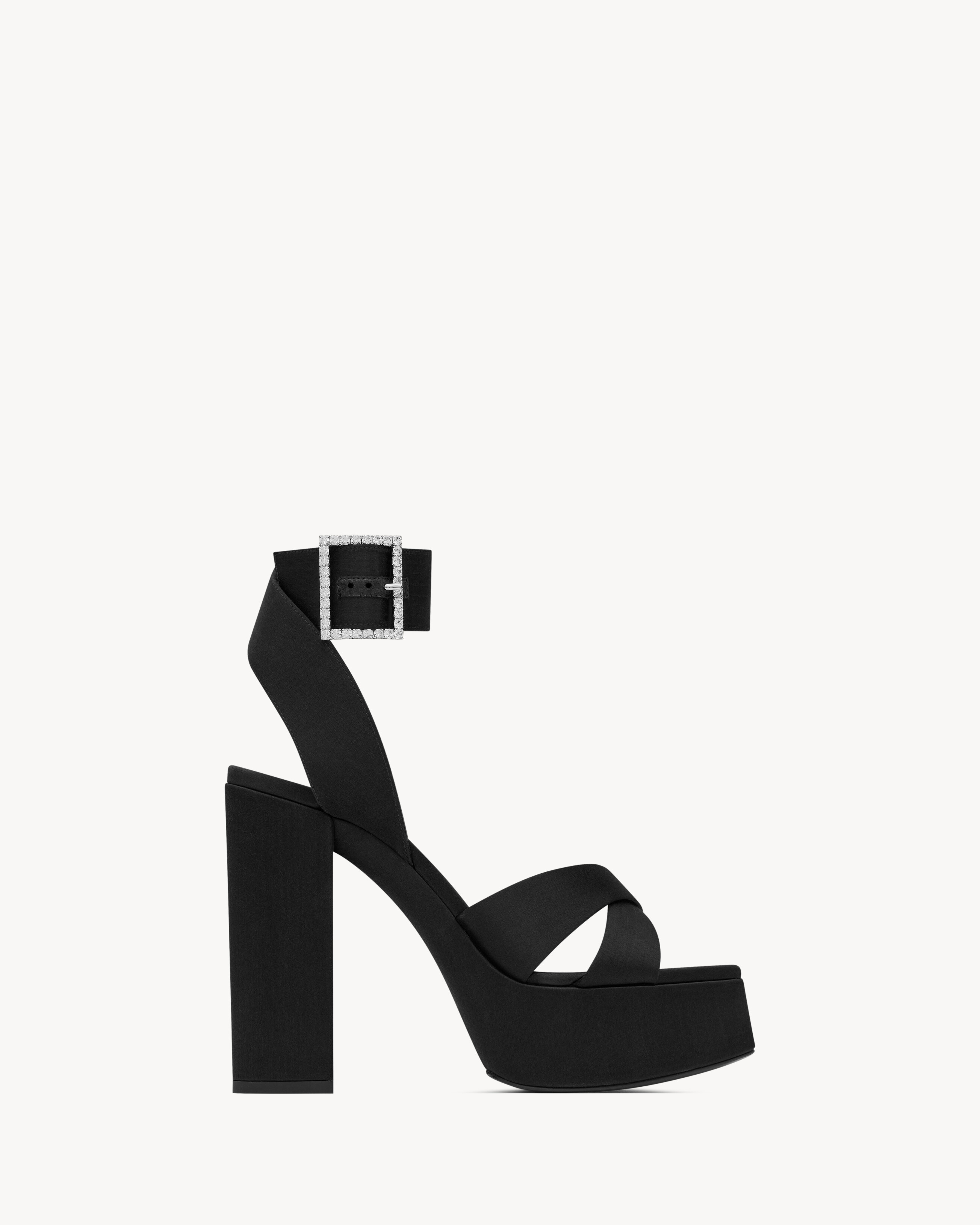BIANCA platform sandals in satin crepe