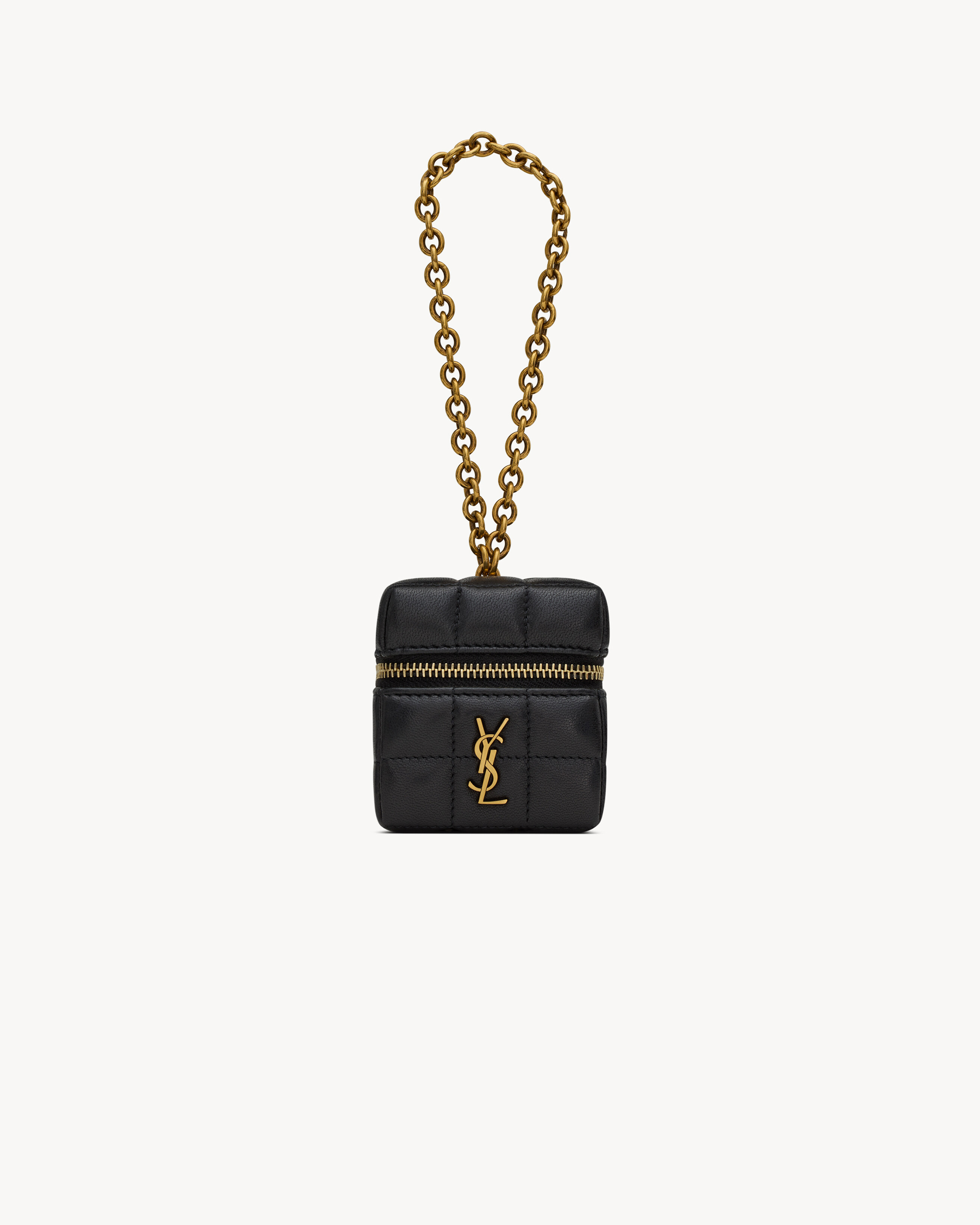 CASSANDRE MATELASSé CARRé mini cube on chain in lambskin