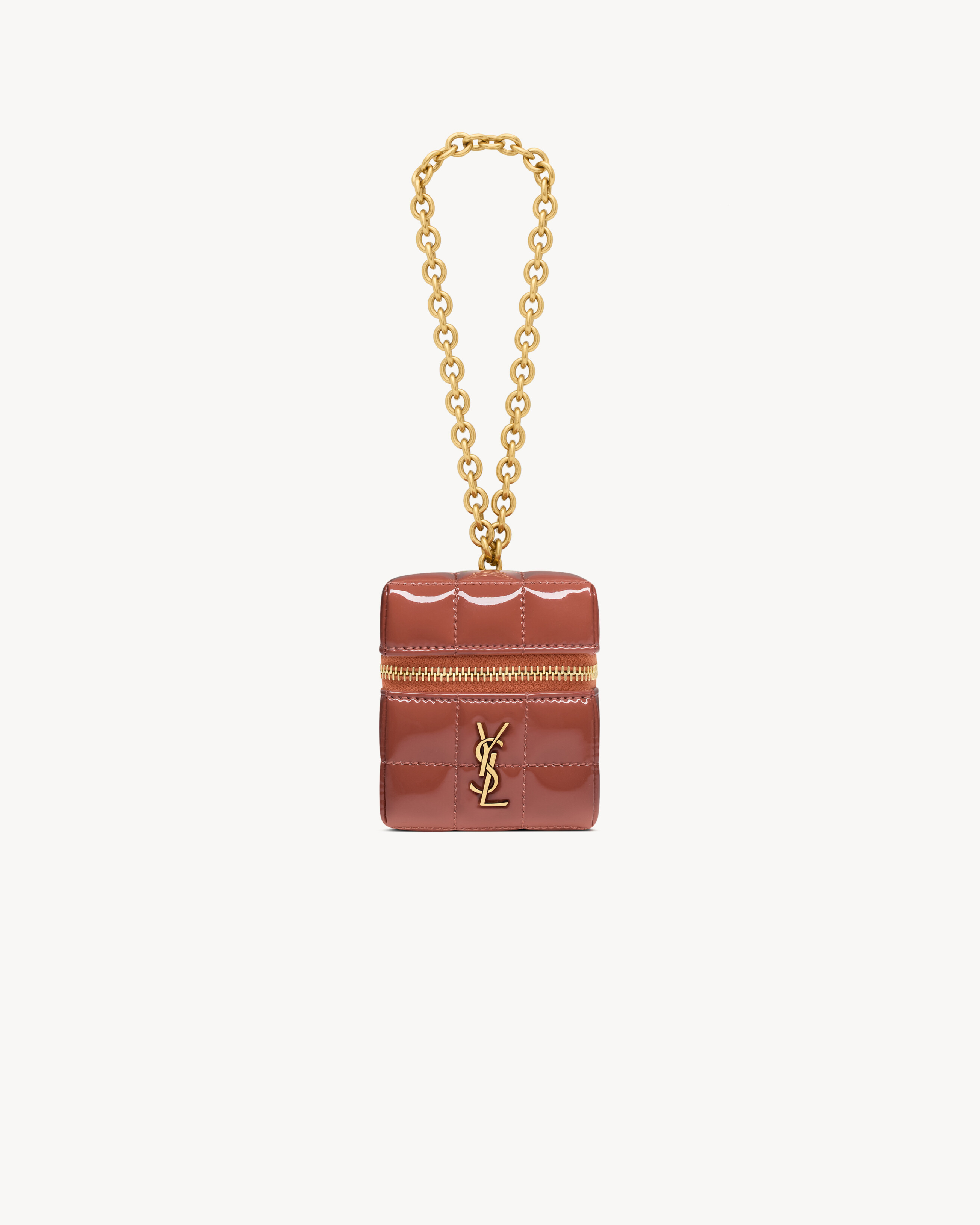 CASSANDRE MATELASSé CARRé mini cube in patent leather