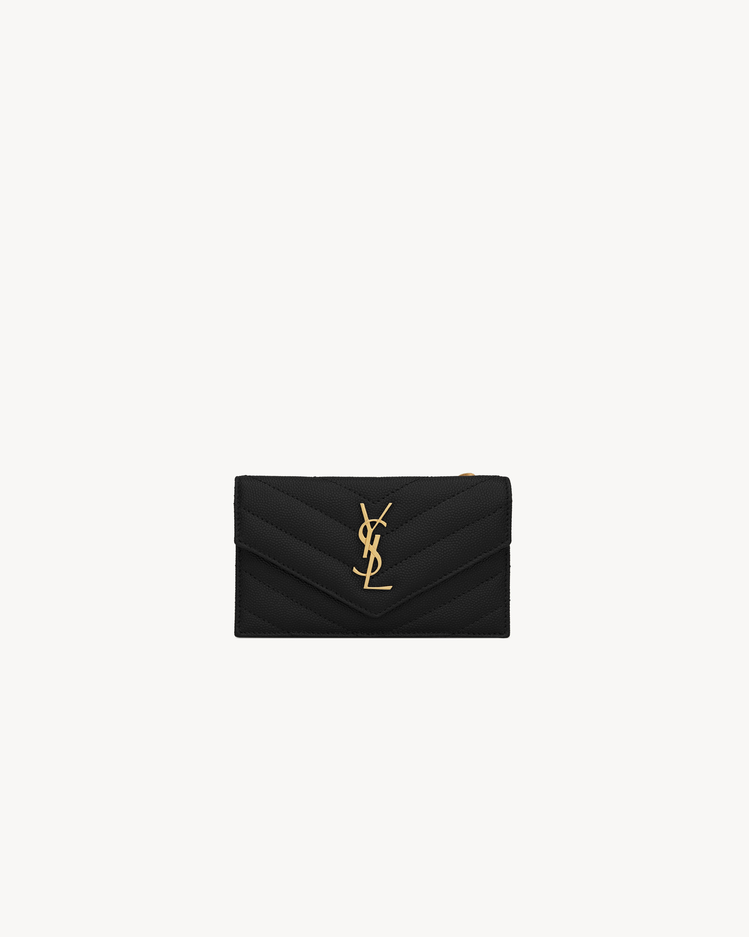CASSANDRE MATELASSé FRAGMENTS FLAP CARD CASE IN GRAIN DE POUDRE LEATHER