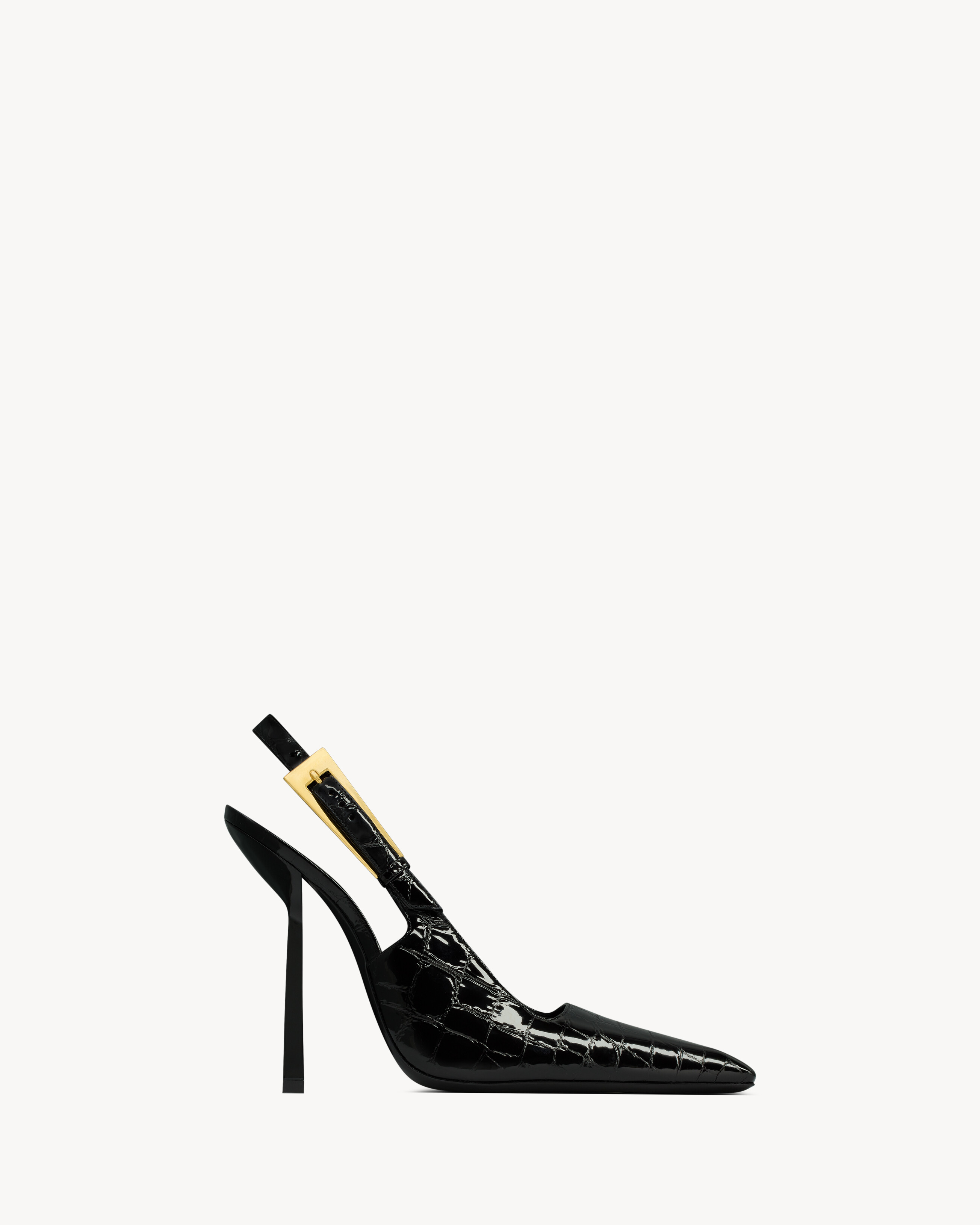 LEE slingback pumps in crocodile-embossed leather