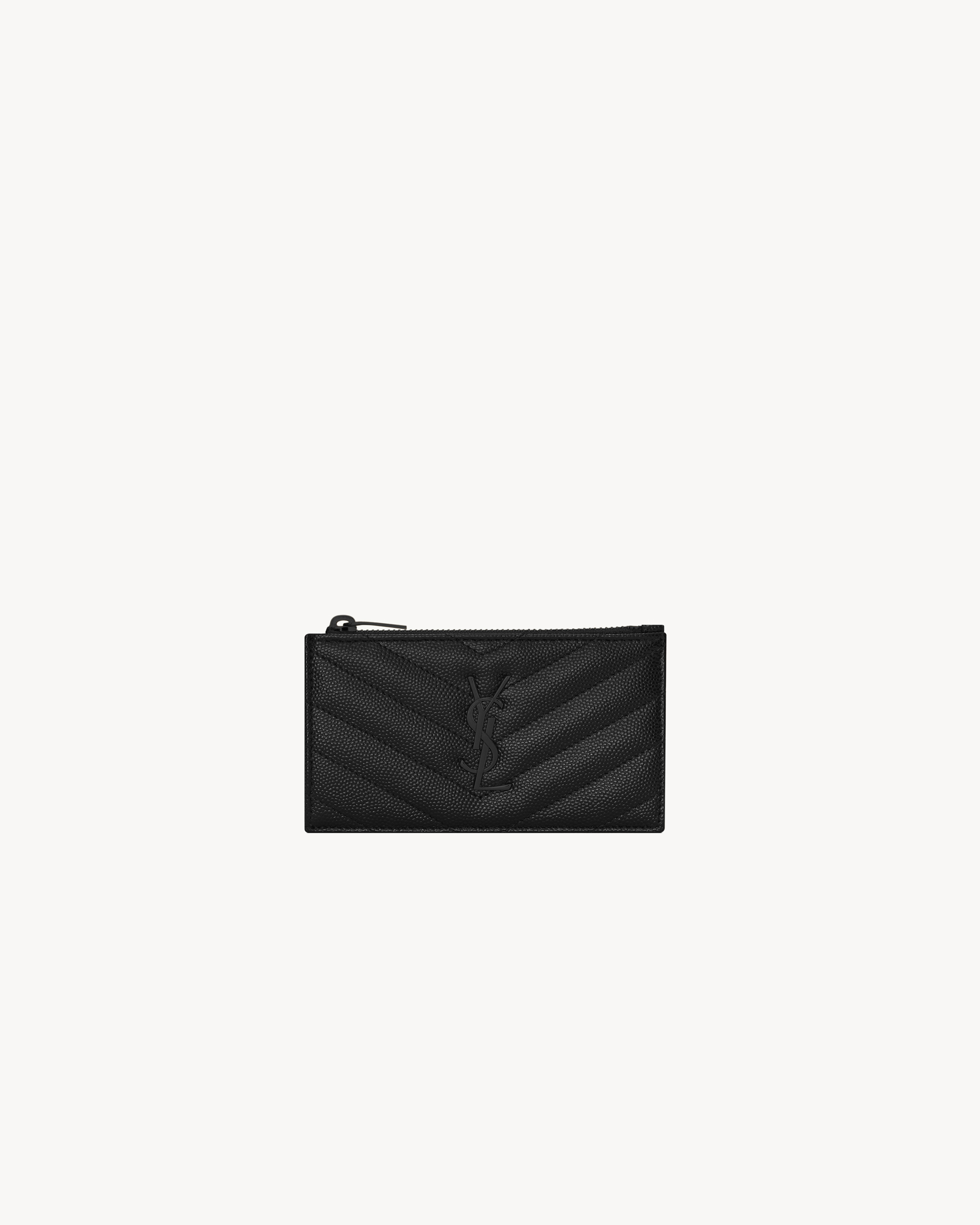 CASSANDRE MATELASSé FRAGMENTS CARD CASE IN GRAIN DE POUDRE LEATHER