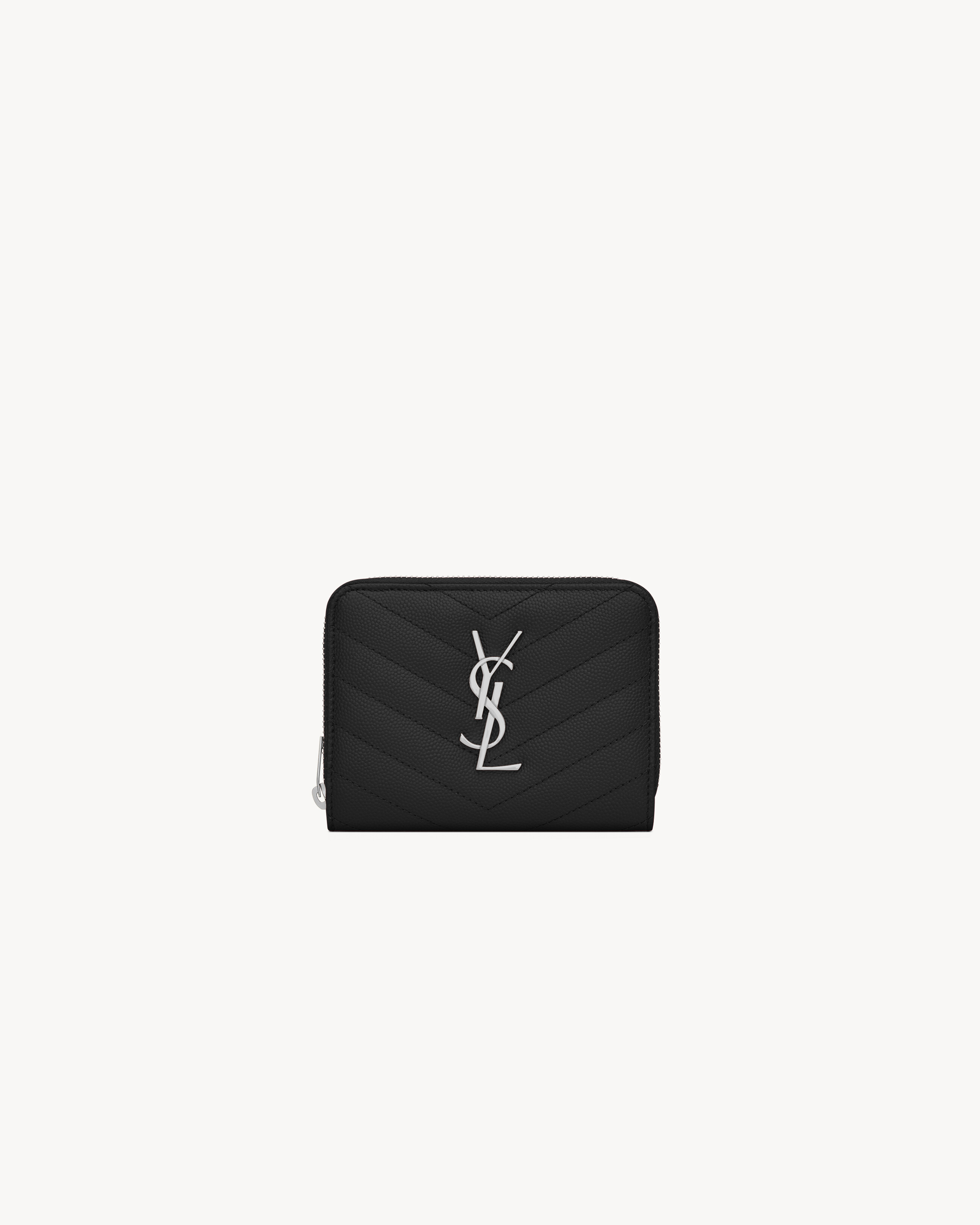 CASSANDRE MATELASSé compact zip around wallet in grain de poudre leather