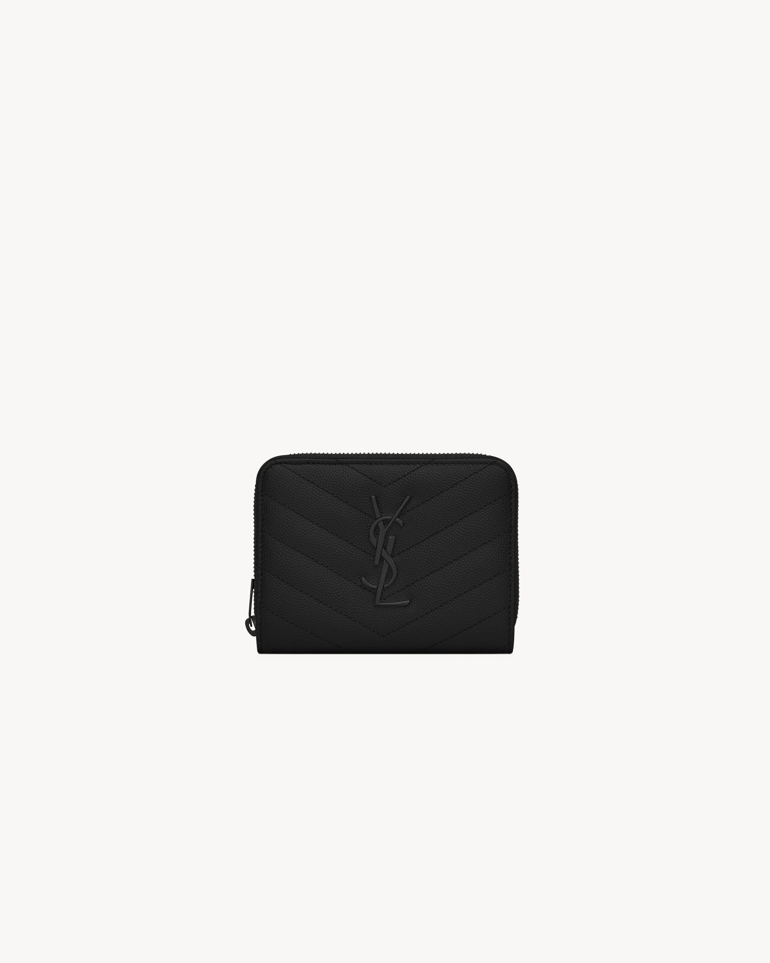 CASSANDRE MATELASSé compact zip around wallet in grain de poudre leather