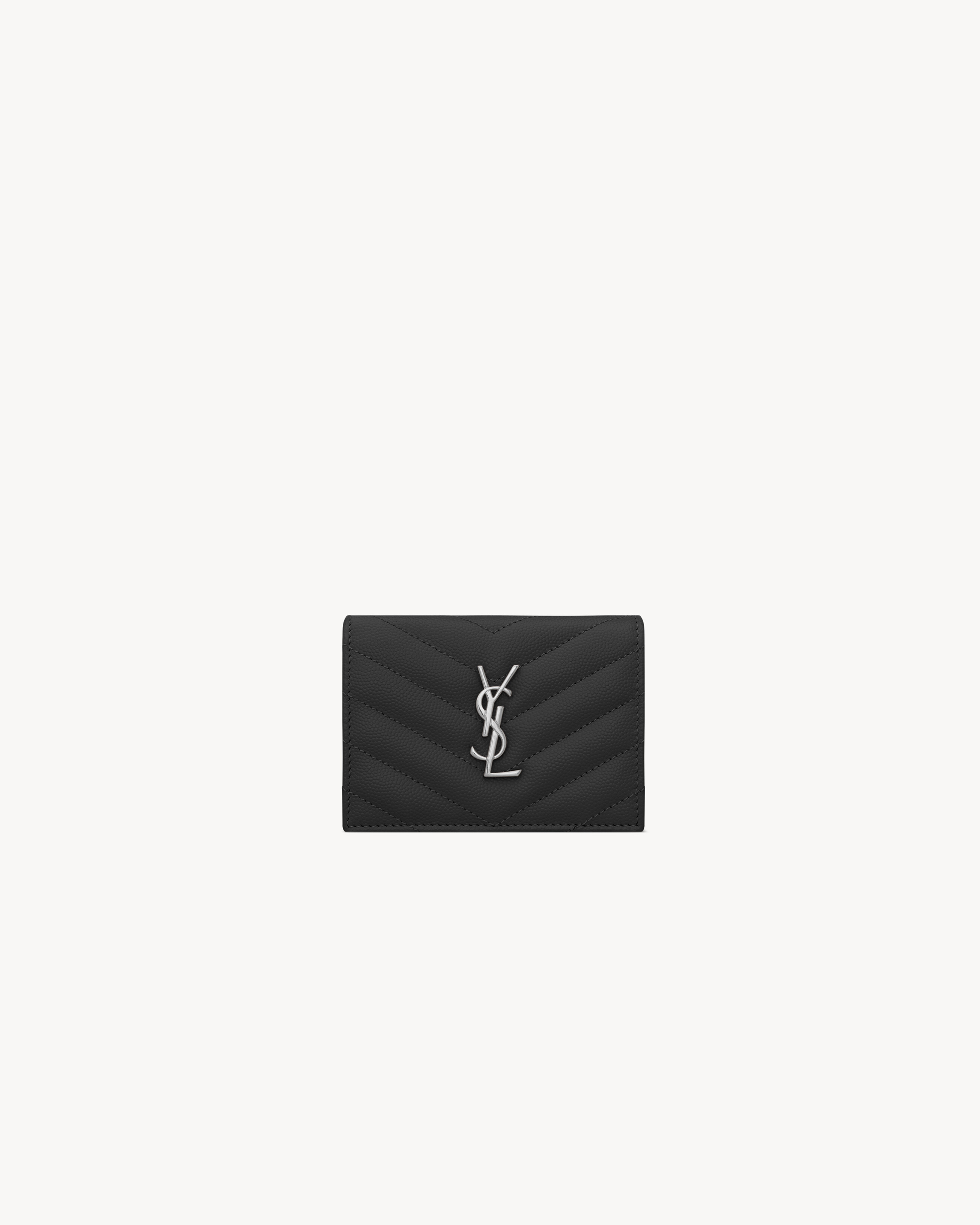 CASSANDRE MATELASSé FLAP CARD CASE IN GRAIN DE POUDRE LEATHER
