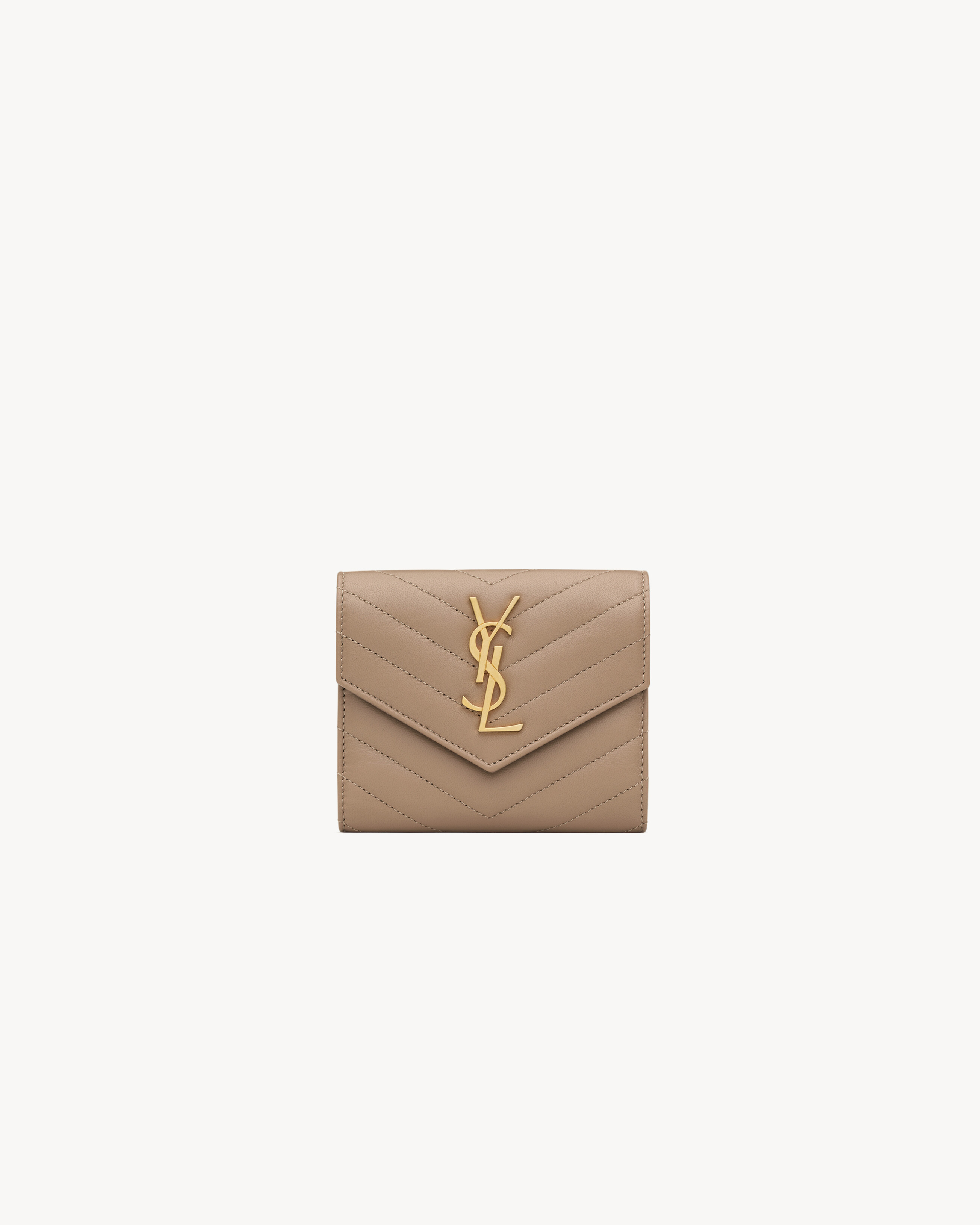 CASSANDRE MATELASSé compact tri-fold wallet in LAMBSKIN