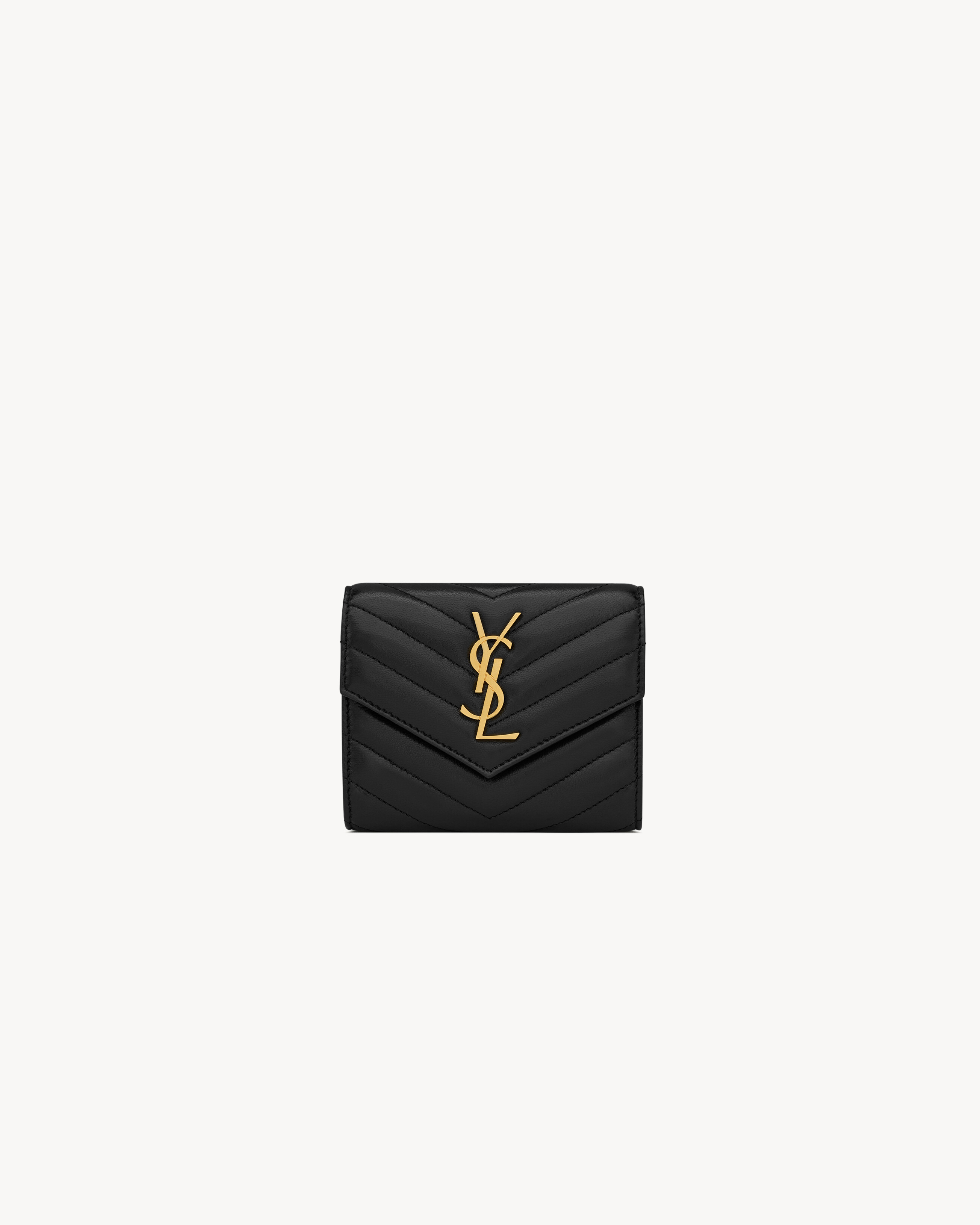 CASSANDRE MATELASSé compact tri fold wallet in LAMBSKIN