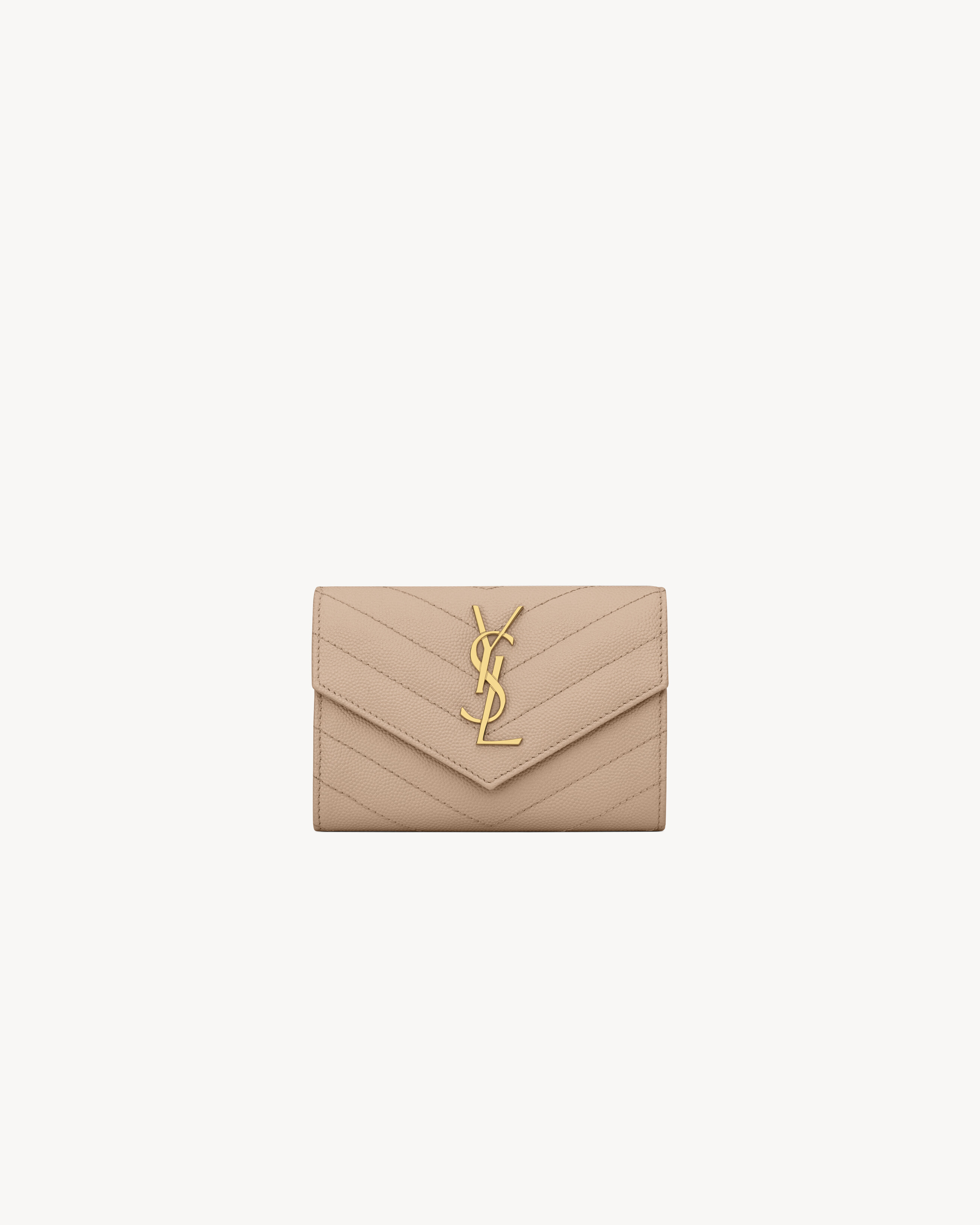CASSANDRE MATELASSé SMALL ENVELOPE WALLET IN GRAIN DE POUDRE LEATHER