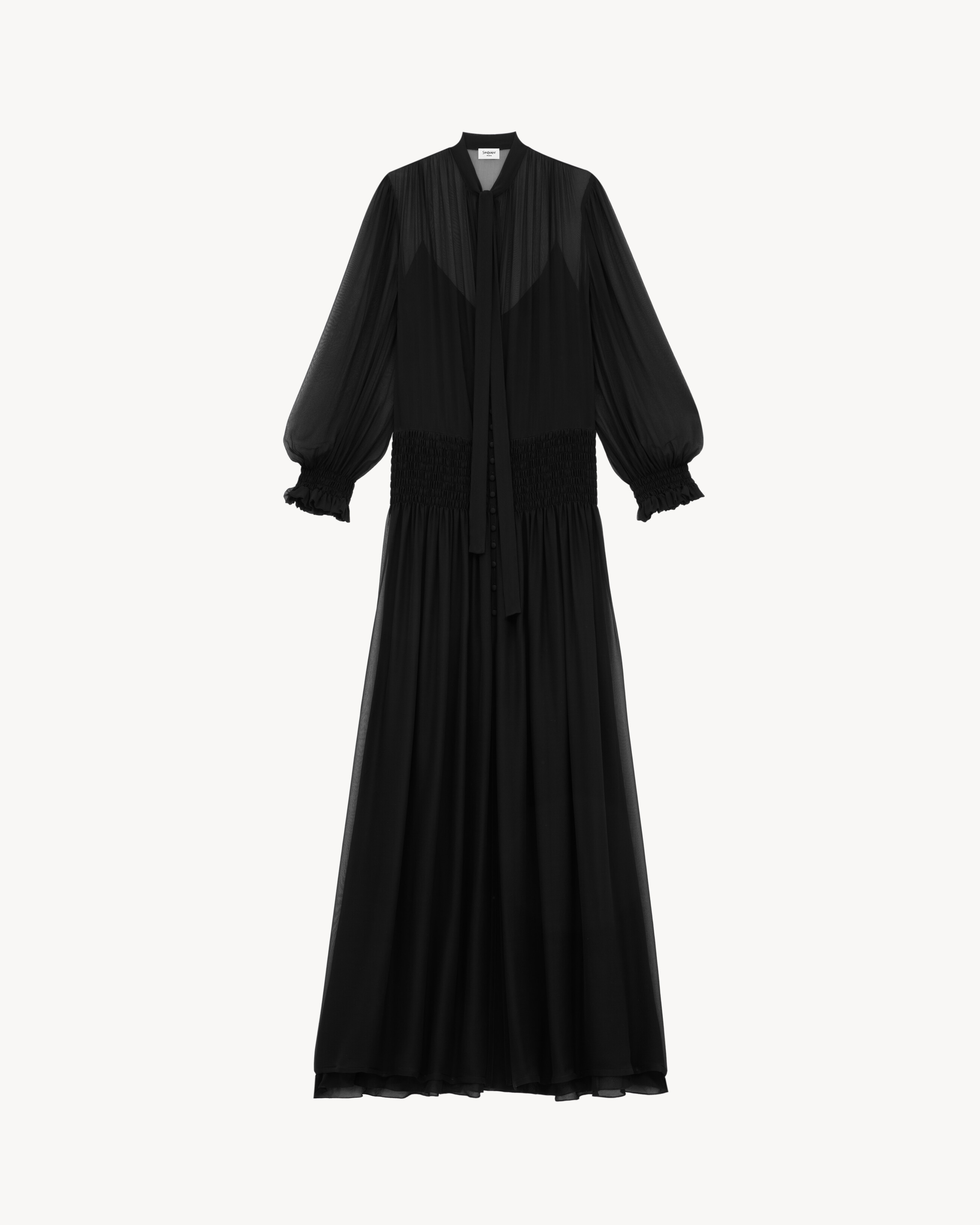 lavallière dress in silk crepe muslin 3 lavallière dress in silk crepe muslin