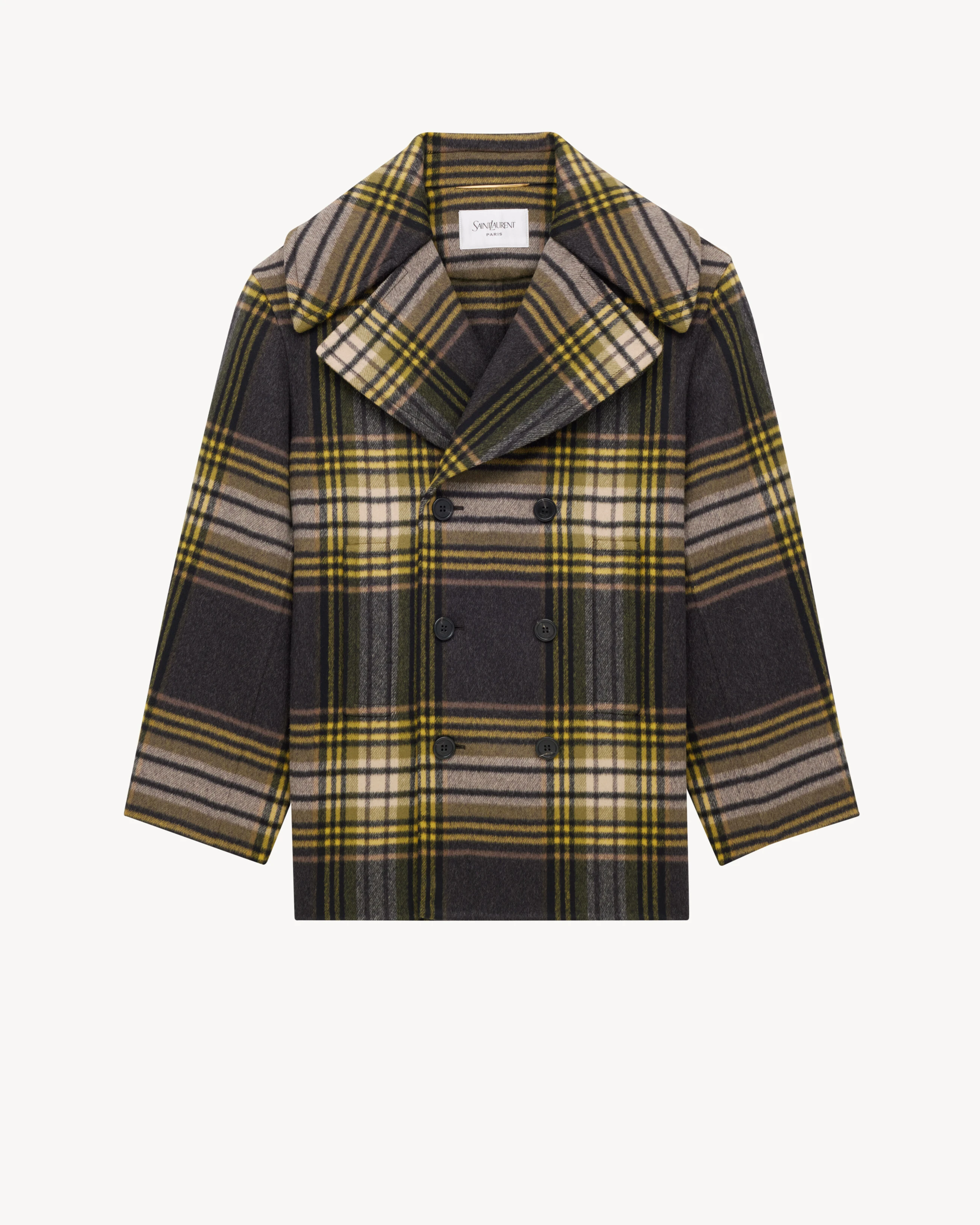 peacoat in wool tartan