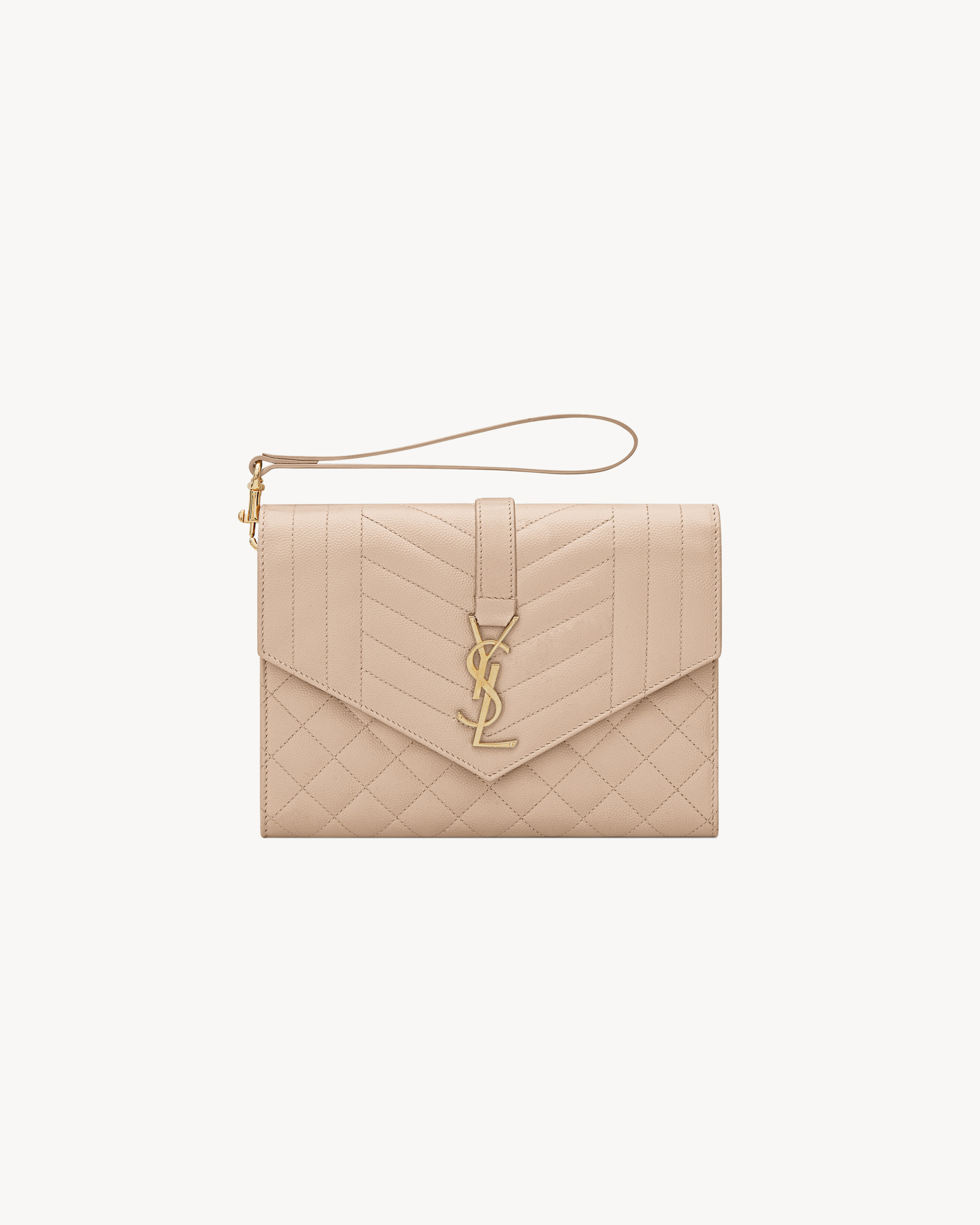 ENVELOPE FLAP pouch in MIX MATELASSé GRAIN DE POUDRE LEATHER