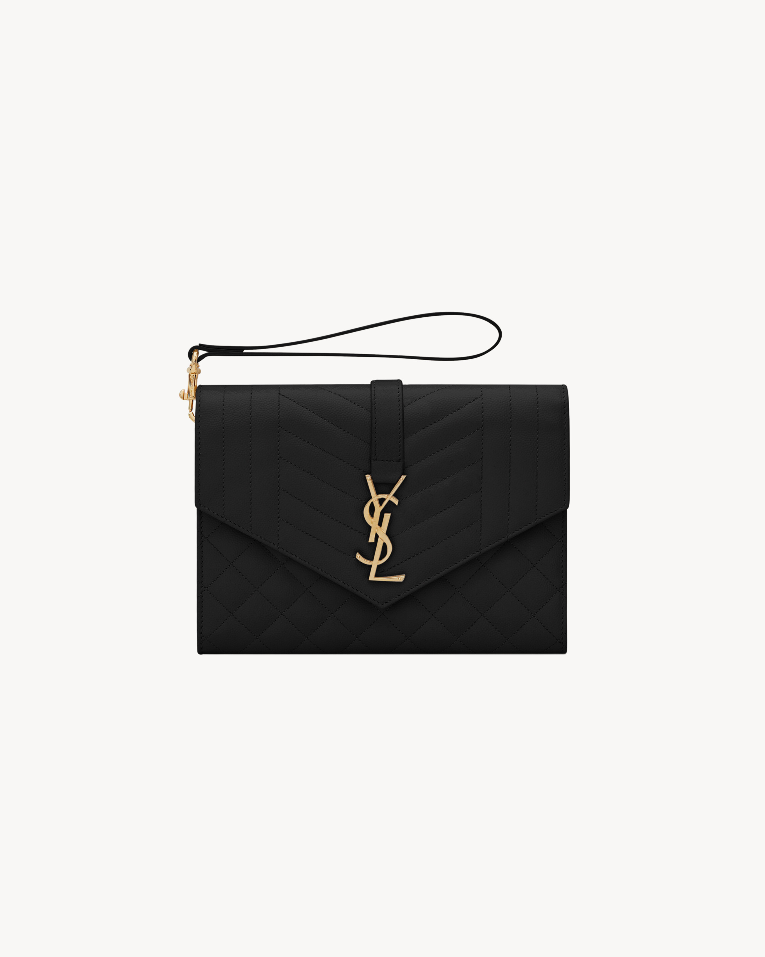 ENVELOPE FLAP pouch in MIX MATELASSé GRAIN DE POUDRE LEATHER