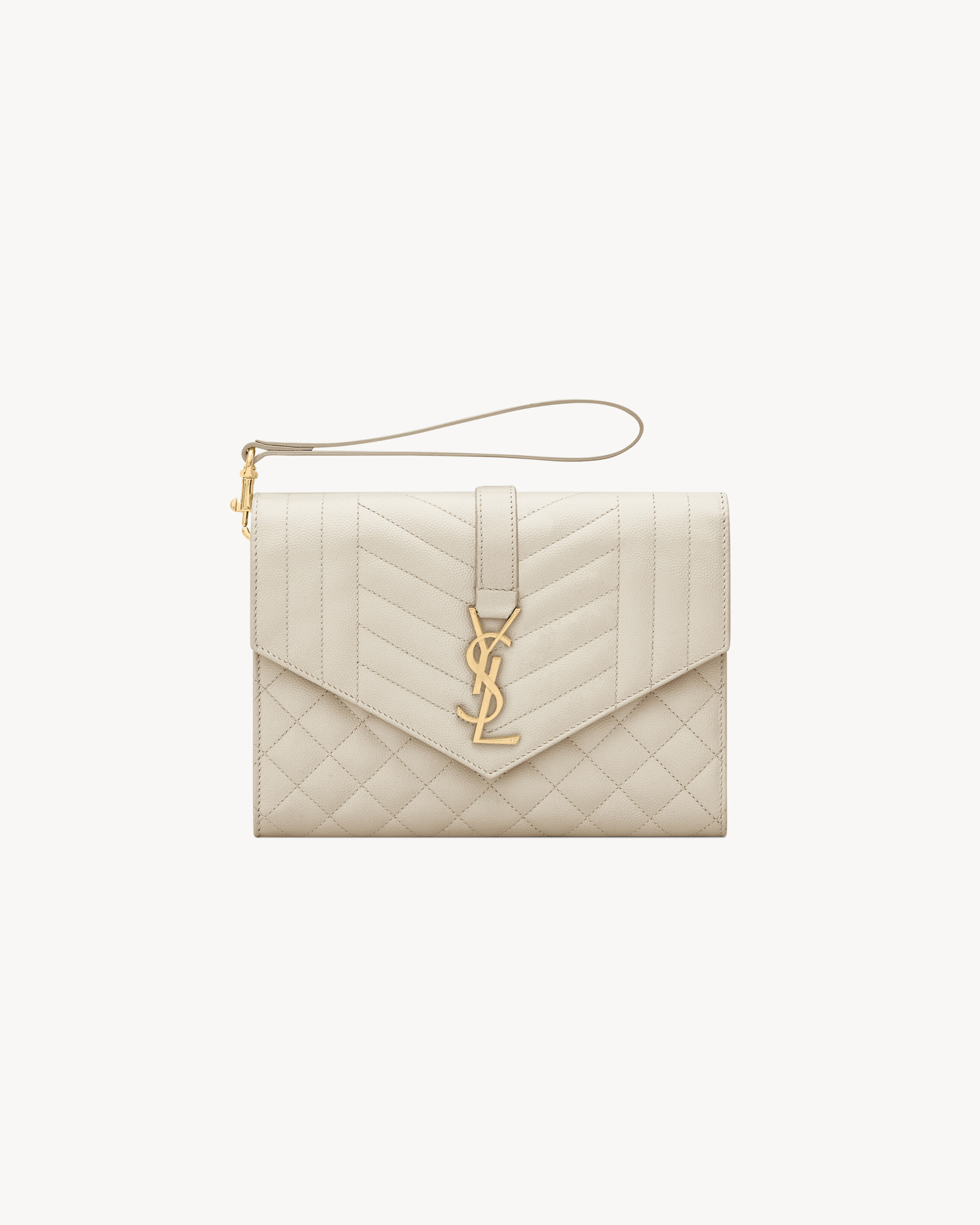 ENVELOPE FLAP pouch in MIX MATELASSé GRAIN DE POUDRE LEATHER