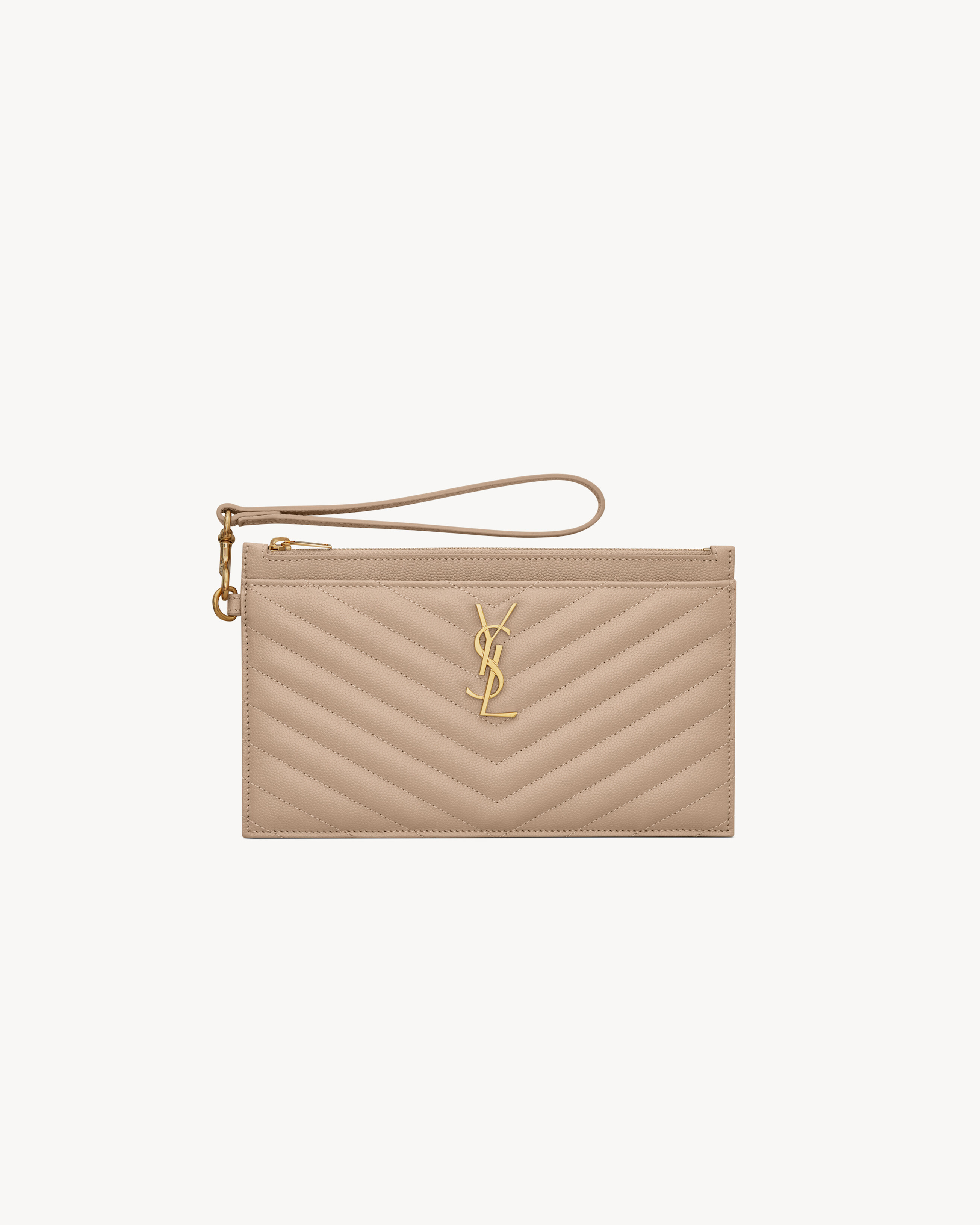 CASSANDRE MATELASSé Large pouch in grain de poudre leather