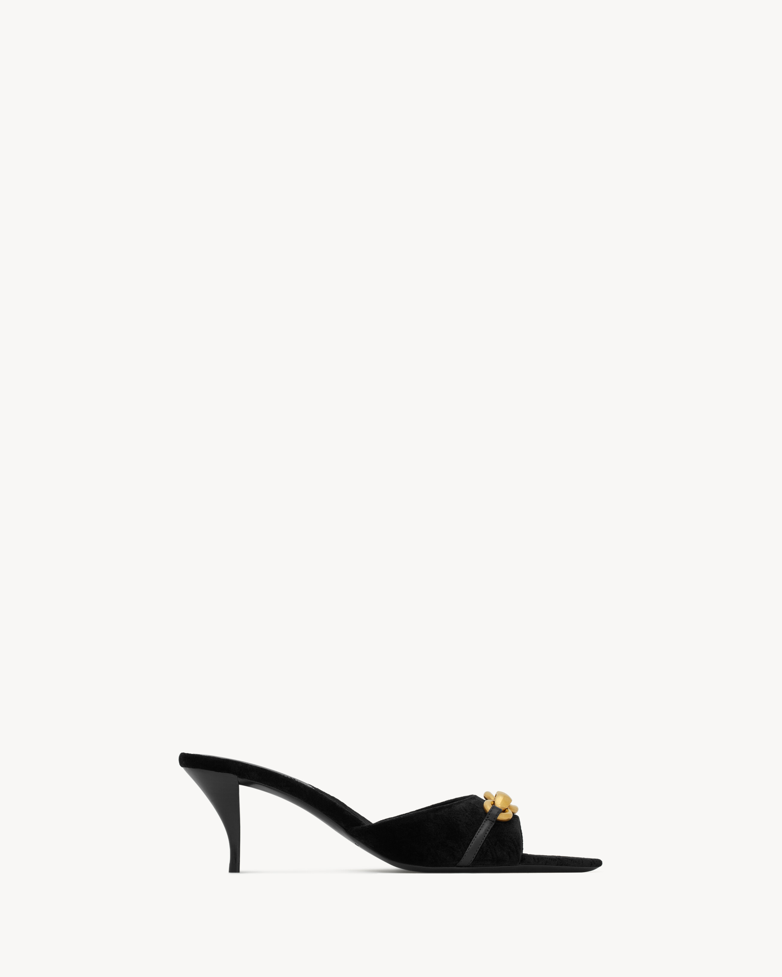 LE MAILLON mules in CASSANDRE-embossed velvet